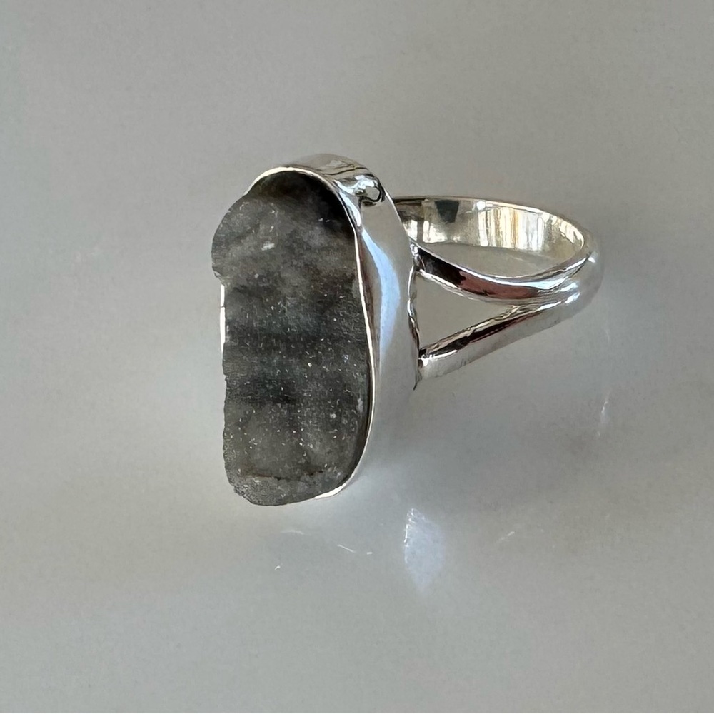 NWOT Sundance Fairy Dust Ring, Desert Rose Druzy, Sterling Silver